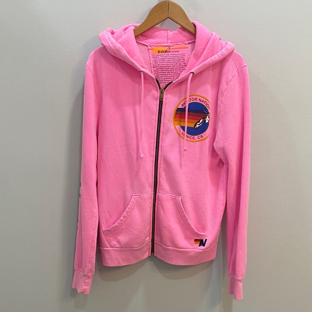 Aviator Nation Vibrant Pink Hoodie